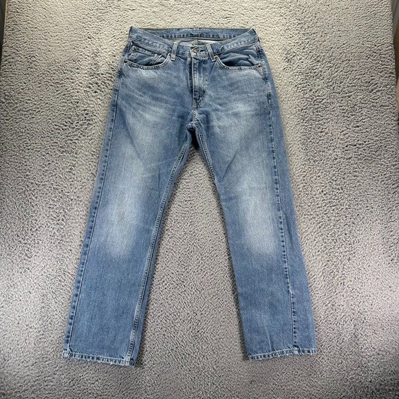 Levis 505 Jeans Mens 31x30 Blue Straight Cotton Light Wash Denim Workwear - Picture 1 of 9